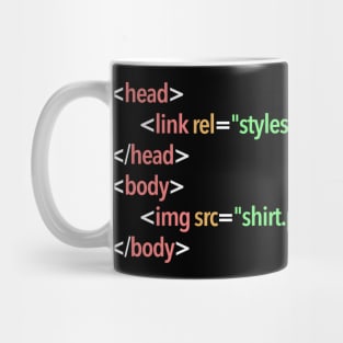 HTML Beard Shirt Funny Developer Gift Mug